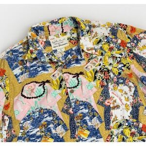 VTG 80s Reyn Spooner Tiki Boarder Hawaii Aloha Shirt Island Colorful Size S